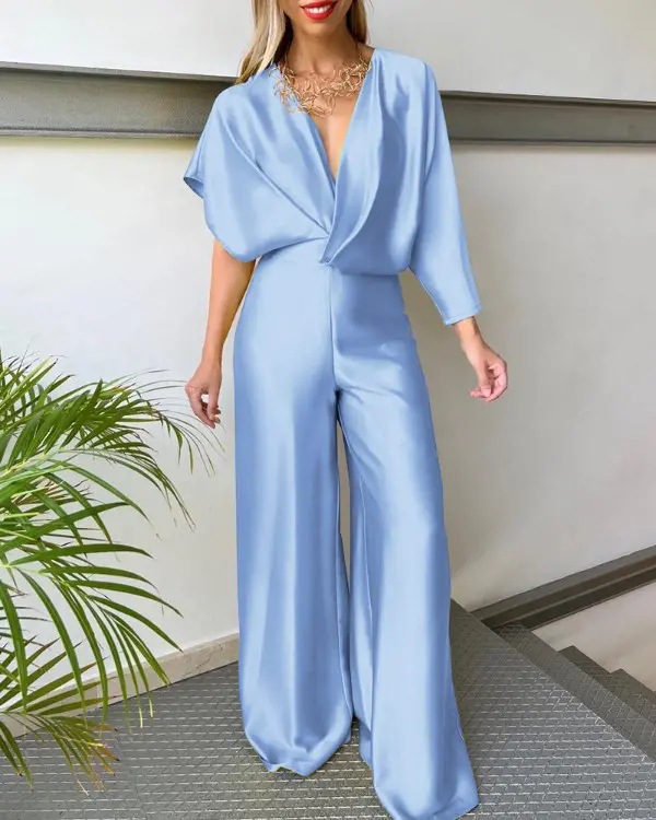 Floral Bat-Sleeve Jumpsuit