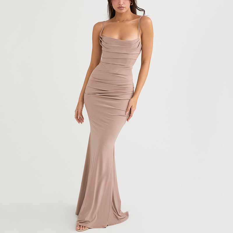 Elegant Mermaid Backless Dress | Strapless Fishtail Maxi Dress