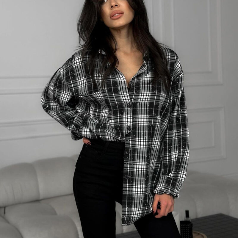 Cozy Oversized Fit Shirt | Plaid Button-Down Shirt