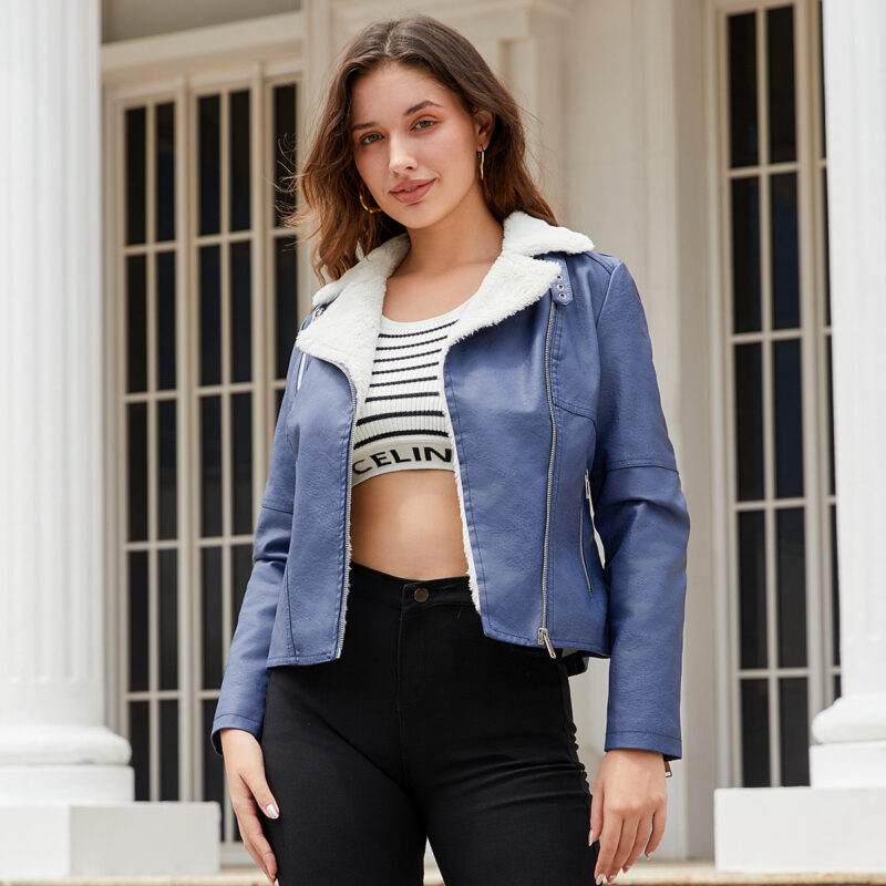 Velvet-Lined Leather Winter Jacket
