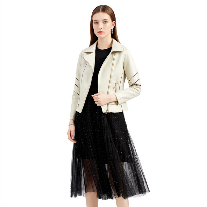 Short Leather Motorcycle Jacket