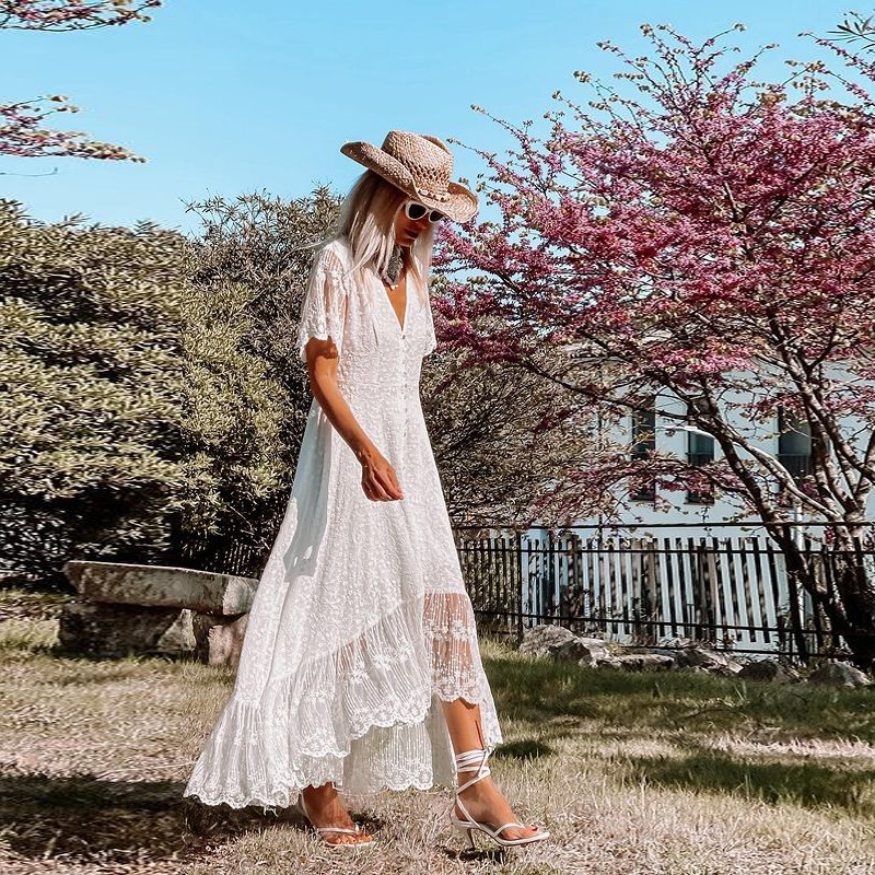Floral Eck Slim Midi Dress