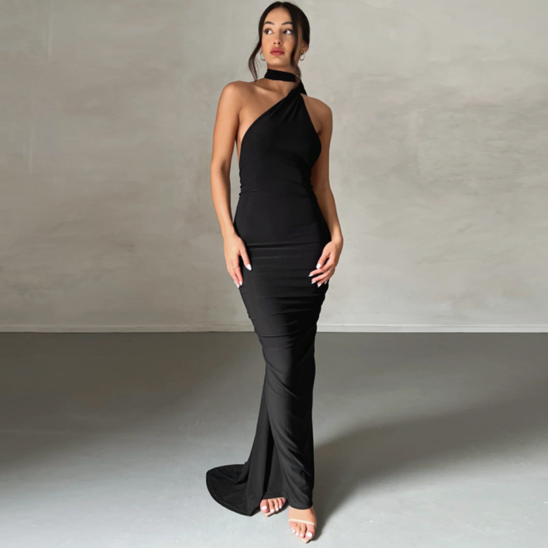Slim Backless Maxi Dress