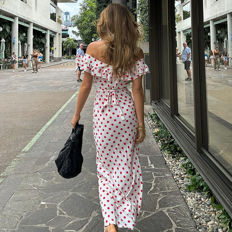 Polka Dot Floral Maxi Dress