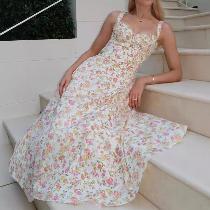 Floral Corset Maxi Dress | Elegant Romantic Summer Dress