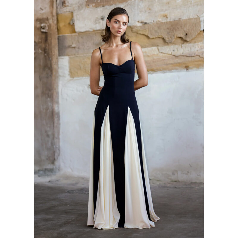 Sexy Black & White Maxi Dress | Elegant Aesthetic for Chic Summer Dress