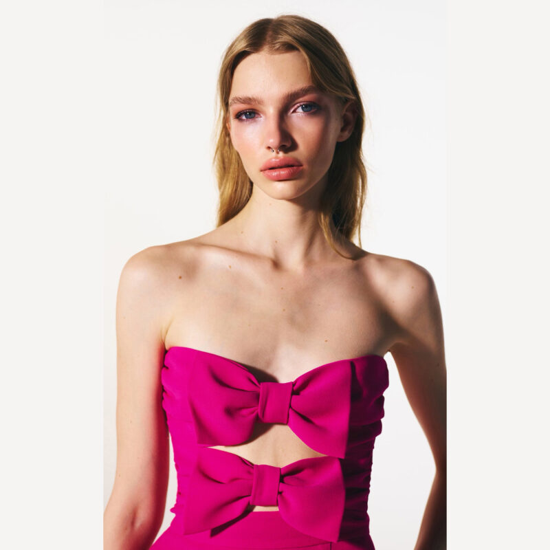Sexy Cut-Out Bow Mini Dress | Strapless Backless Dress