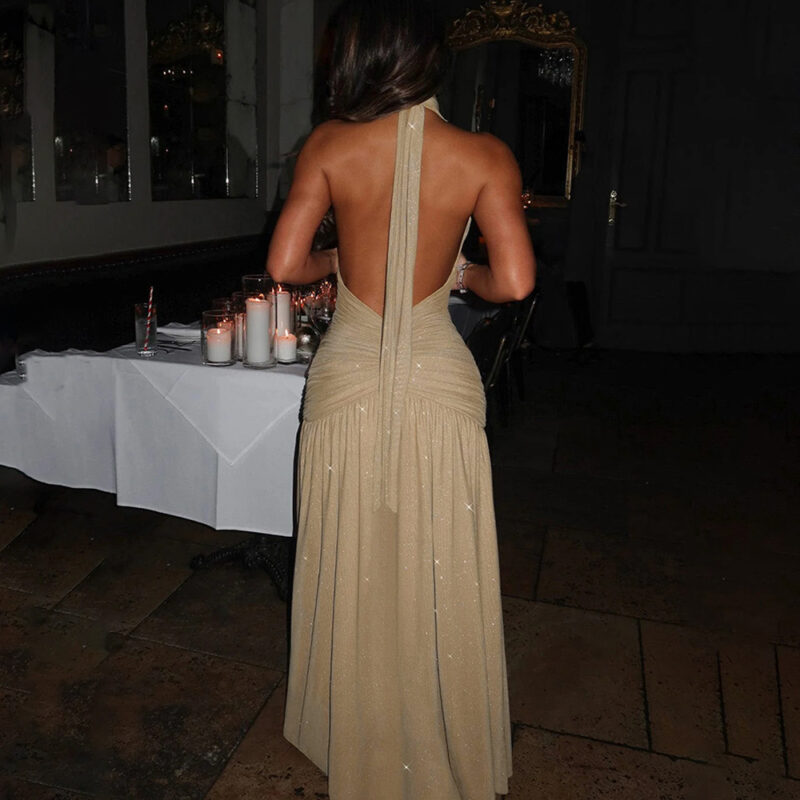 Halter Backless Maxi Dress