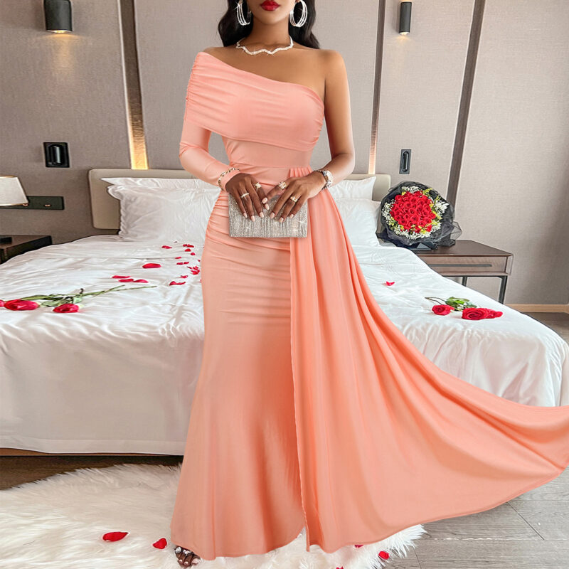 Temu Shoulder Dress Evening Dress