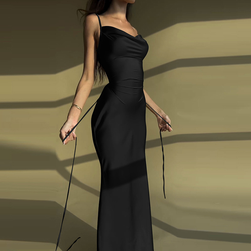 Strappy Waist-Tied Midi Dress