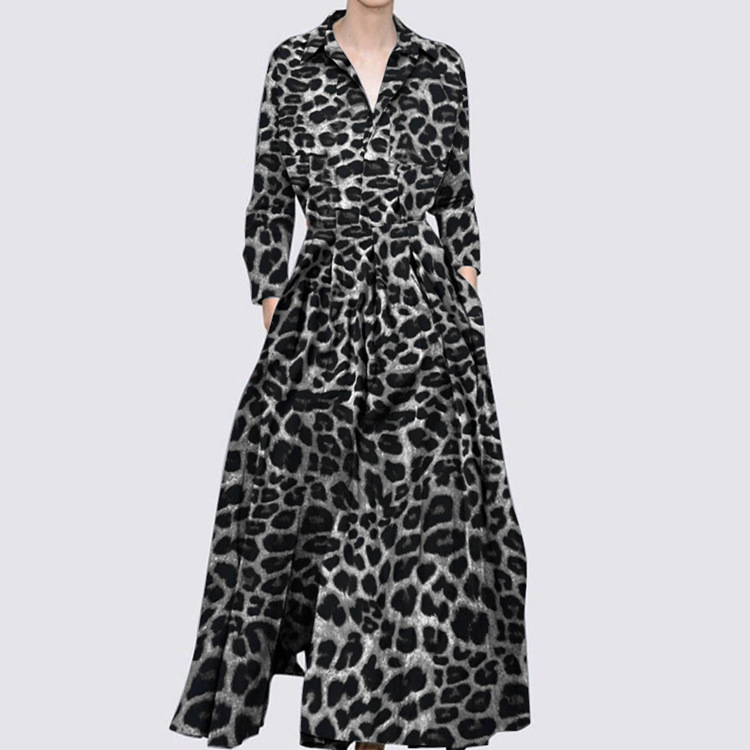 Grey leopard print