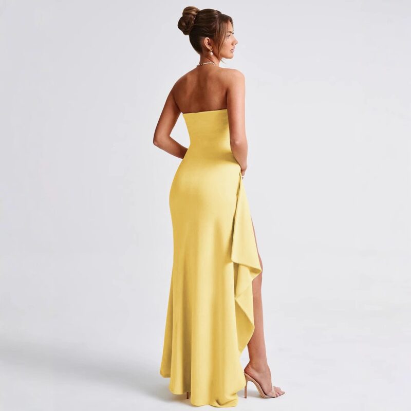 Off Shoulder Asymmetric Maxi Dress