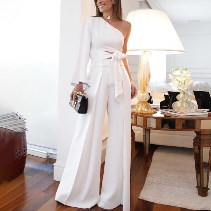 One Shoulder Slim Fit Jumpsuit