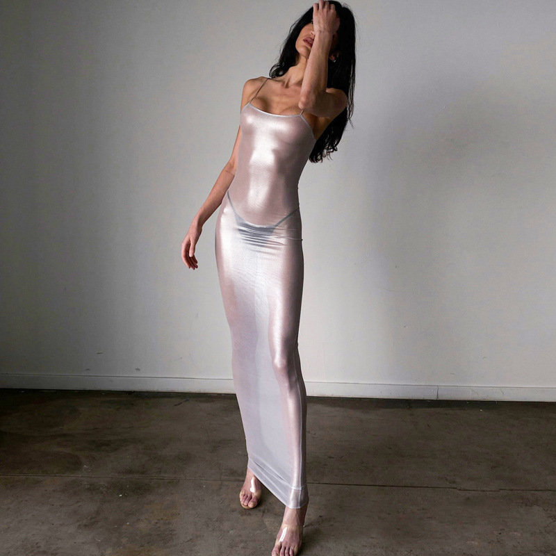 One Shoulder Sleeveless Maxi Dress