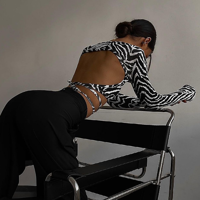 Strappy Zebra Pattern Top