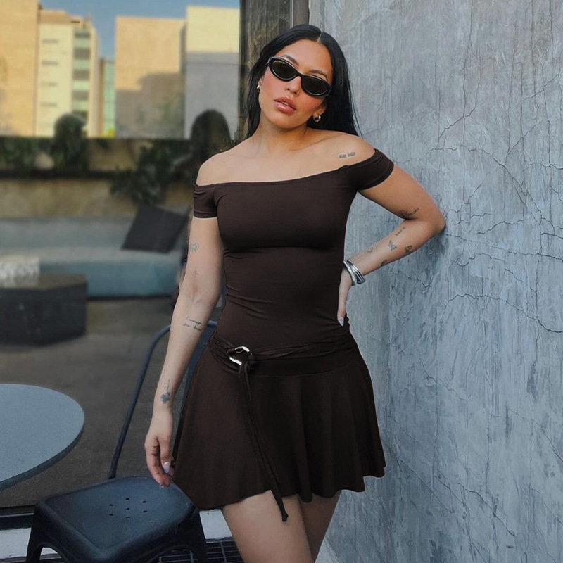 Flounce Off Shoulder Mini Dress