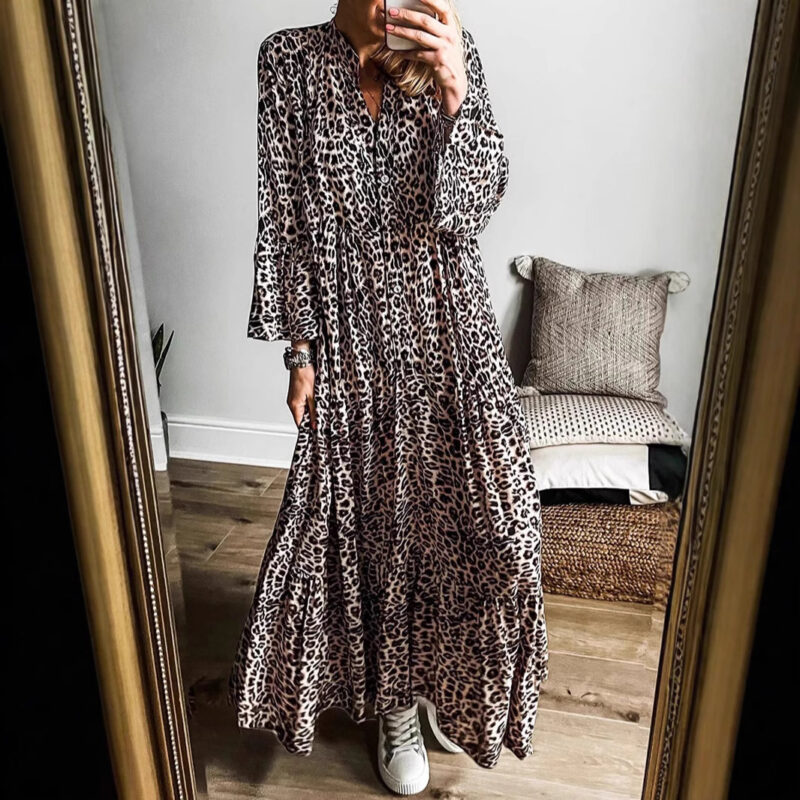 Leopard Print Button Jumpsuit
