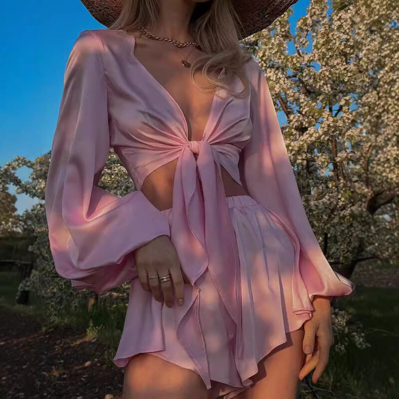 Strappy Slim Top Shorts Set