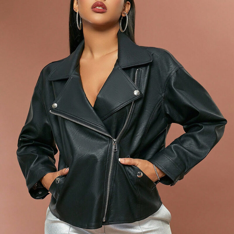 Classic Slim Leather Biker Jacket