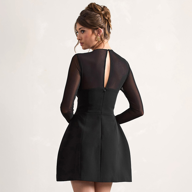 Mesh Waist Mini Dress