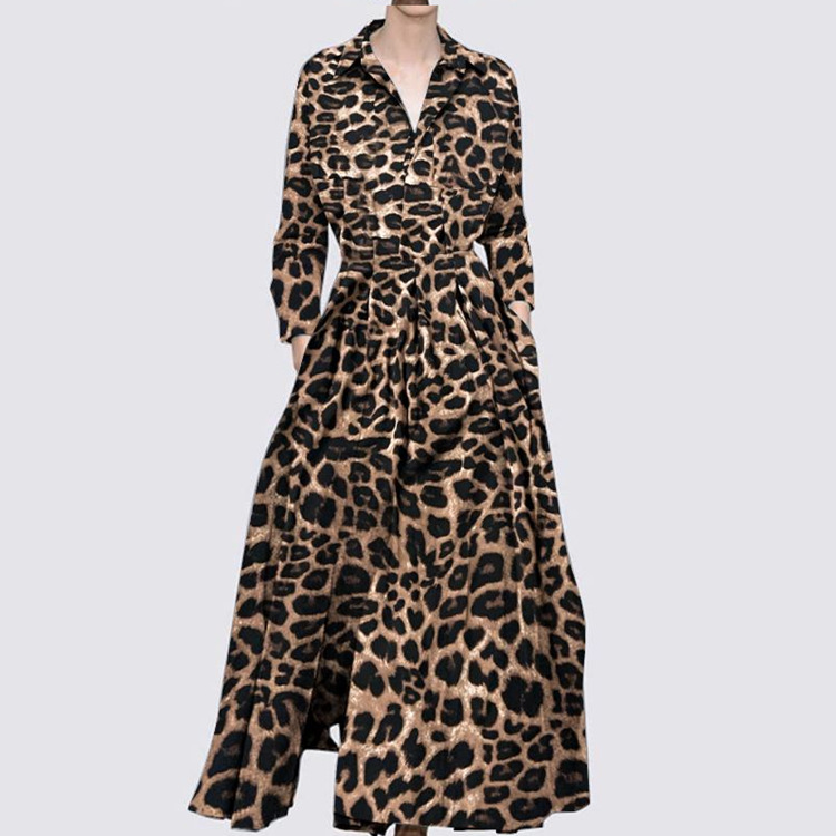 Khaki leopard print