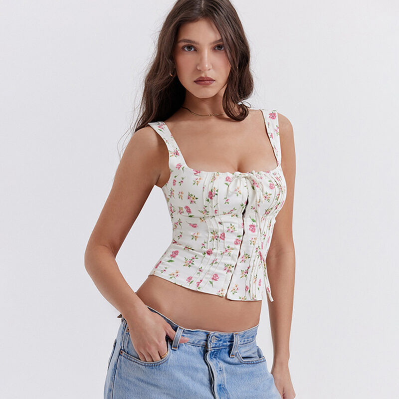 Floral Corset Crop Top | Sexy Backless Summer Tank Top