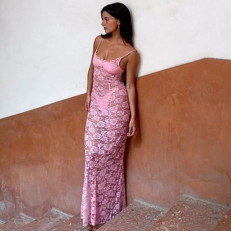 One Shoulder Nylon Maxi Dress