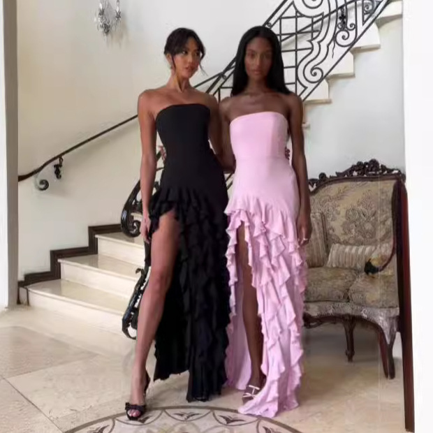 Flounce Side Irregular Dress