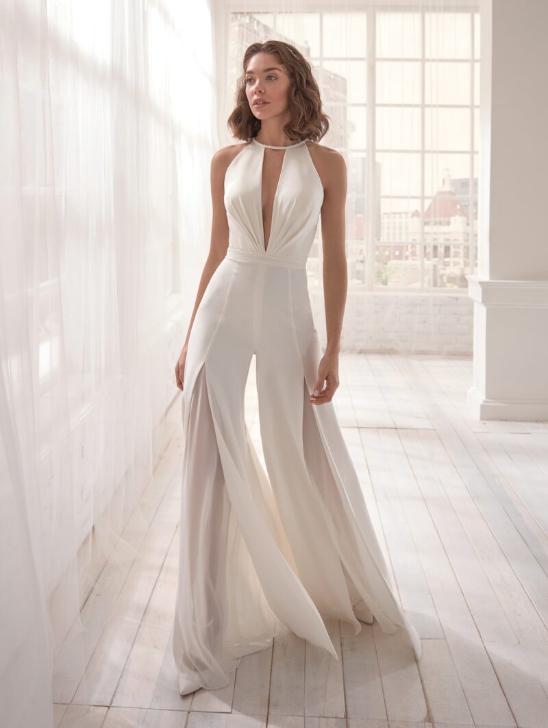Sexy Halter Jumpsuit with Flared Pants