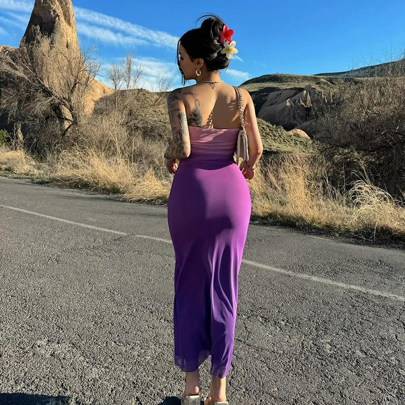 Off Shoulder Gradient Skirt Dress