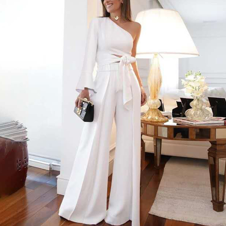 Floral One Shoulder Strappy Jumpsuit Set