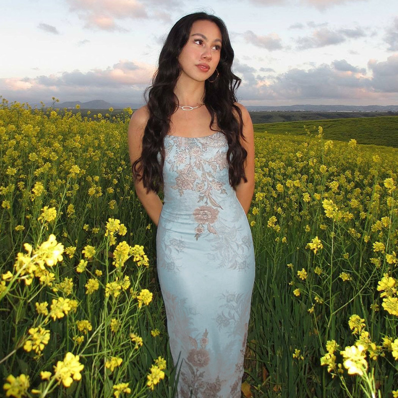 Tie Dye Floral Midi Dress