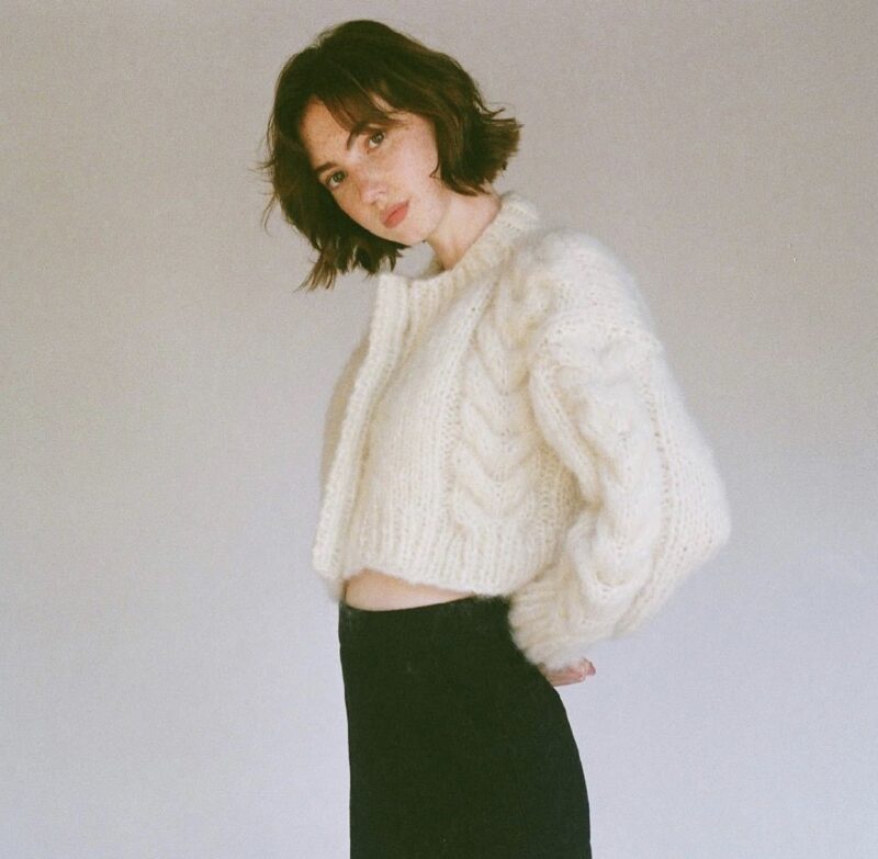 Short Stick Needle Twist Woven Jacket Sweater