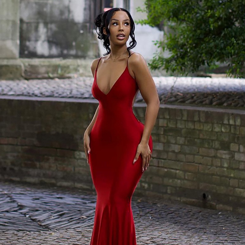 Backless Slim Fishtail Dress