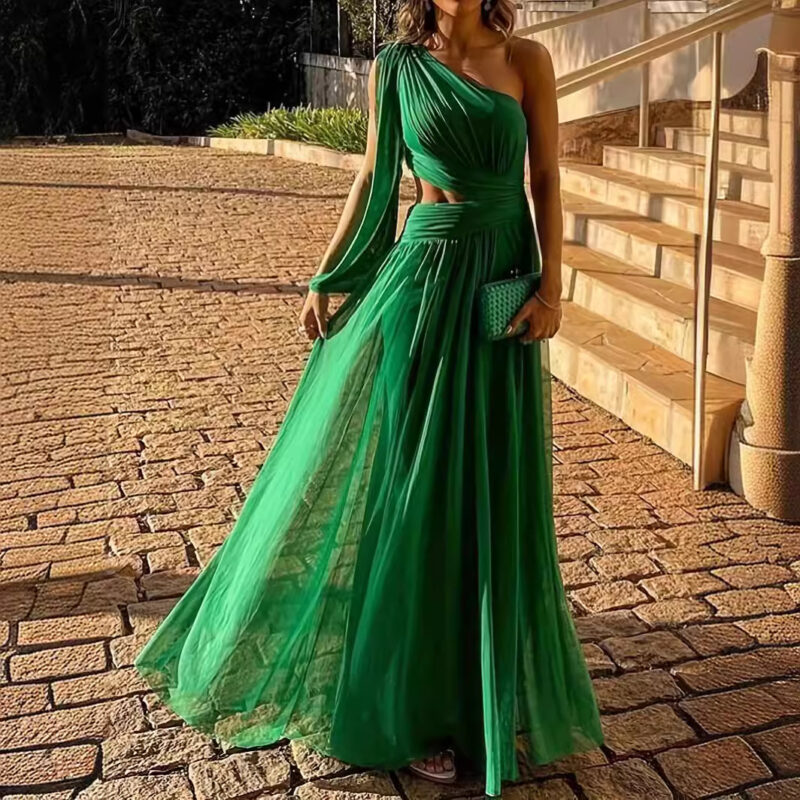 One Shoulder Sexy Maxi Dress
